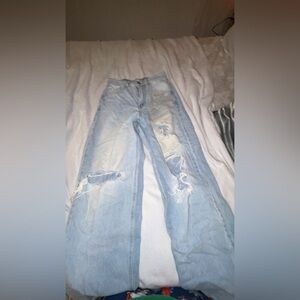 Ultra high rise Baggy light wash jeans